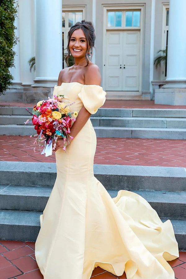 Off Shoulder Strapless Mermaid Long Hot Pink Prom Dress PSK571