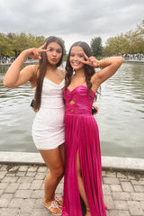 Sweetheart Metallic Pleated Emerald Green Long Prom Dress PSK591